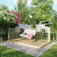 Power Timber Decking Kit Handrails on Two Sides - 1.8 x 3m