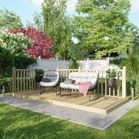 Power Timber Decking Kit Handrails on Two Sides - 1.8 x 4.2m