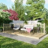 Power Timber Decking Kit Handrails on Two Sides - 1.8 x 4.8m