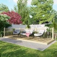 Power Timber Decking Kit Handrails on Two Sides - 1.8 x 5.4m