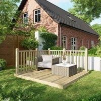 Power Timber Decking Kit Handrails on Two Sides - 2.4 x 2.4m