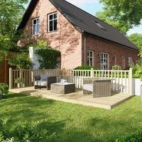 Power Timber Decking Kit Handrails on Two Sides - 2.4 x 5.4m