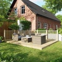 Power Timber Decking Kit Handrails on Two Sides - 3.6 x 4.2m