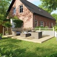 Power Timber Decking Kit Handrails on Two Sides - 3.6 x 5.4m