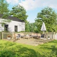 Power Timber Decking Kit Handrails on Two Sides - 5.4 x 6m