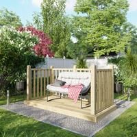 Power Timber Decking Kit Handrails on Three Sides - 1.2 x 2.4m