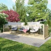 Power Timber Decking Kit Handrails on Three Sides - 1.2 x 6m