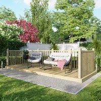 Power Timber Decking Kit Handrails on Three Sides - 1.8 x 4.8m