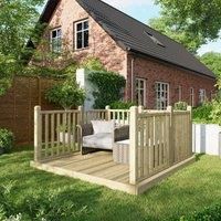 Power Timber Decking Kit Handrails on Three Sides - 2.4 x 2.4m