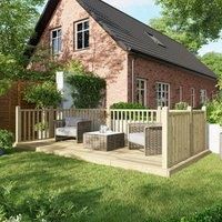 Power Timber Decking Kit Handrails on Three Sides - 2.4 x 4.8m