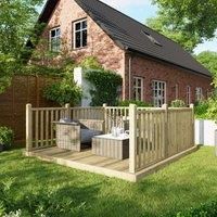 Power Timber Decking Kit Handrails on Three Sides - 3 x 3m