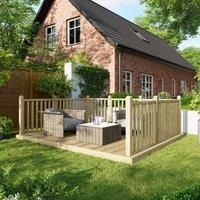 Power Timber Decking Kit Handrails on Three Sides - 3 x 3.6m