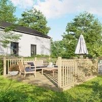Power Timber Decking Kit Handrails on Three Sides - 4.2 x 4.2m