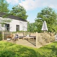 Power Timber Decking Kit Handrails on Three Sides - 4.2 x 5.4m