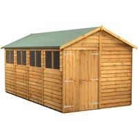Power Overlap Apex Shed 16' x 8' Double Doors