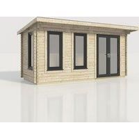 Power 18x8 Pent Log Cabin, Doors to the Right - 44mm Logs