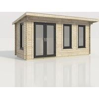 Power 18x8 Pent Log Cabin, Doors to the Left - 44mm Logs