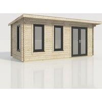Power 20x10 Pent Log Cabin, Doors to the Right - 44mm Logs