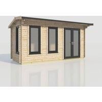 Power 18x8 Apex Log Cabin, Doors to the Right - 44mm Logs