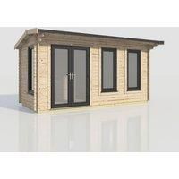Power 18x8 Apex Log Cabin, Doors to the Left - 44mm Logs