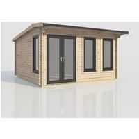 Power 16x16 Apex Log Cabin, Doors to the Left - 44mm Logs