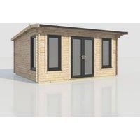 Power 18x16 Apex Log Cabin, Doors Central - 44mm Logs