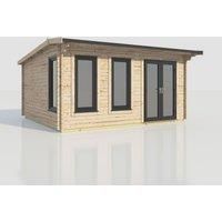 Power 18x16 Apex Log Cabin, Doors to the Right - 44mm Logs