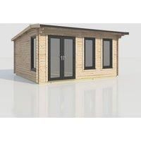 Power 18x16 Apex Log Cabin, Doors to the Left - 44mm Logs