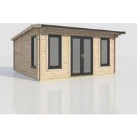 Power 18x18 Apex Log Cabin, Doors Central - 44mm Logs