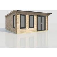 Power 18x18 Apex Log Cabin, Doors to the Right - 44mm Logs