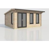 Power 18x18 Apex Log Cabin, Doors to the Left - 44mm Logs