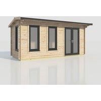 Power 20x8 Apex Log Cabin, Doors to the Right - 44mm Logs