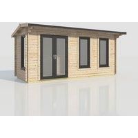 Power 20x8 Apex Log Cabin, Doors to the Left - 44mm Logs