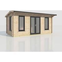 Power 20x10 Apex Log Cabin, Doors Central - 44mm Logs