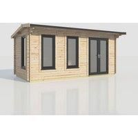 Power 20x10 Apex Log Cabin, Doors to the Right - 44mm Logs