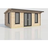 Power 20x12 Apex Log Cabin, Doors Central - 44mm Logs