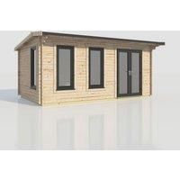 Power 20x12 Apex Log Cabin, Doors to the Right - 44mm Logs