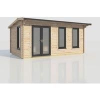 Power 20x12 Apex Log Cabin, Doors to the Left - 44mm Logs