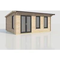 Power 20x16 Apex Log Cabin, Doors to the Left - 44mm Logs