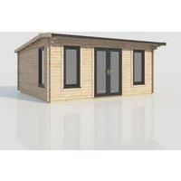 Power 20x18 Apex Log Cabin, Doors Central - 44mm Logs