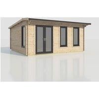 Power 20x18 Apex Log Cabin, Doors to the Left - 44mm Logs
