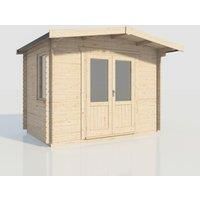 Power 8x12 Chalet Log Cabin, Doors Central - 28mm Logs