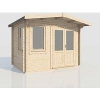 Power 8x12 Chalet Log Cabin, Doors to the Right - 28mm Logs