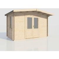 Power 8x14 Chalet Log Cabin, Doors Central - 28mm Logs