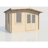 Power 8x14 Chalet Log Cabin, Doors to the Right - 28mm Logs