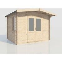 Power 10x12 Chalet Log Cabin, Doors Central - 28mm Logs