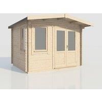 Power 10x12 Chalet Log Cabin, Doors to the Right - 28mm Logs