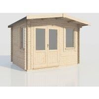 Power 10x12 Chalet Log Cabin, Doors to the Left - 28mm Logs