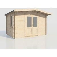 Power 10x14 Chalet Log Cabin, Doors Central - 28mm Logs