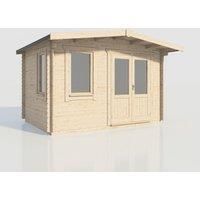 Power 10x14 Chalet Log Cabin, Doors to the Right - 28mm Logs